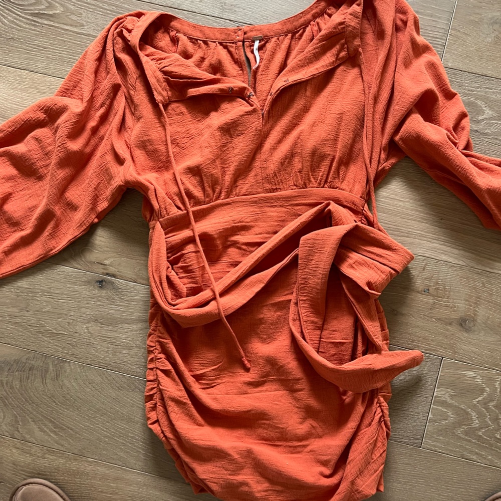 FP dark orange mini dress